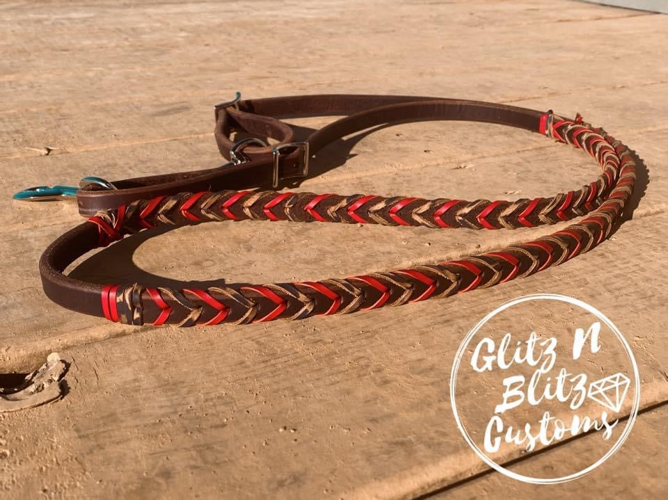 Red & Cheetah Lace Reins