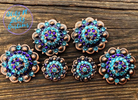 Turquoise & Purple on Copper